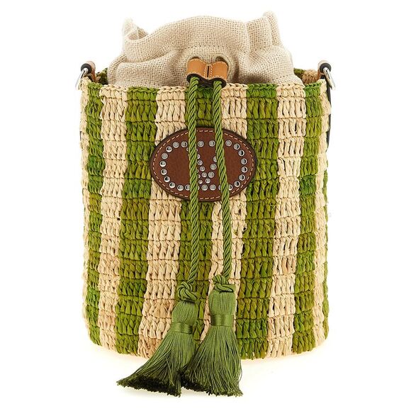 VALENTINO GARAVANI Handbags - Valentino Garavani Women Valentino Garavani Raffia Small Bucket Bag